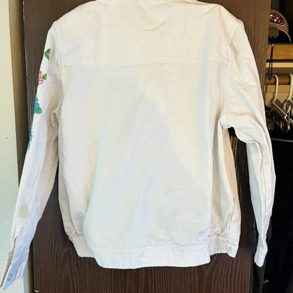 Sarah Bentley Embroidered Floral Shirt Jacket Women’s White Button Size M Vtg‎ - Picture 3 of 7